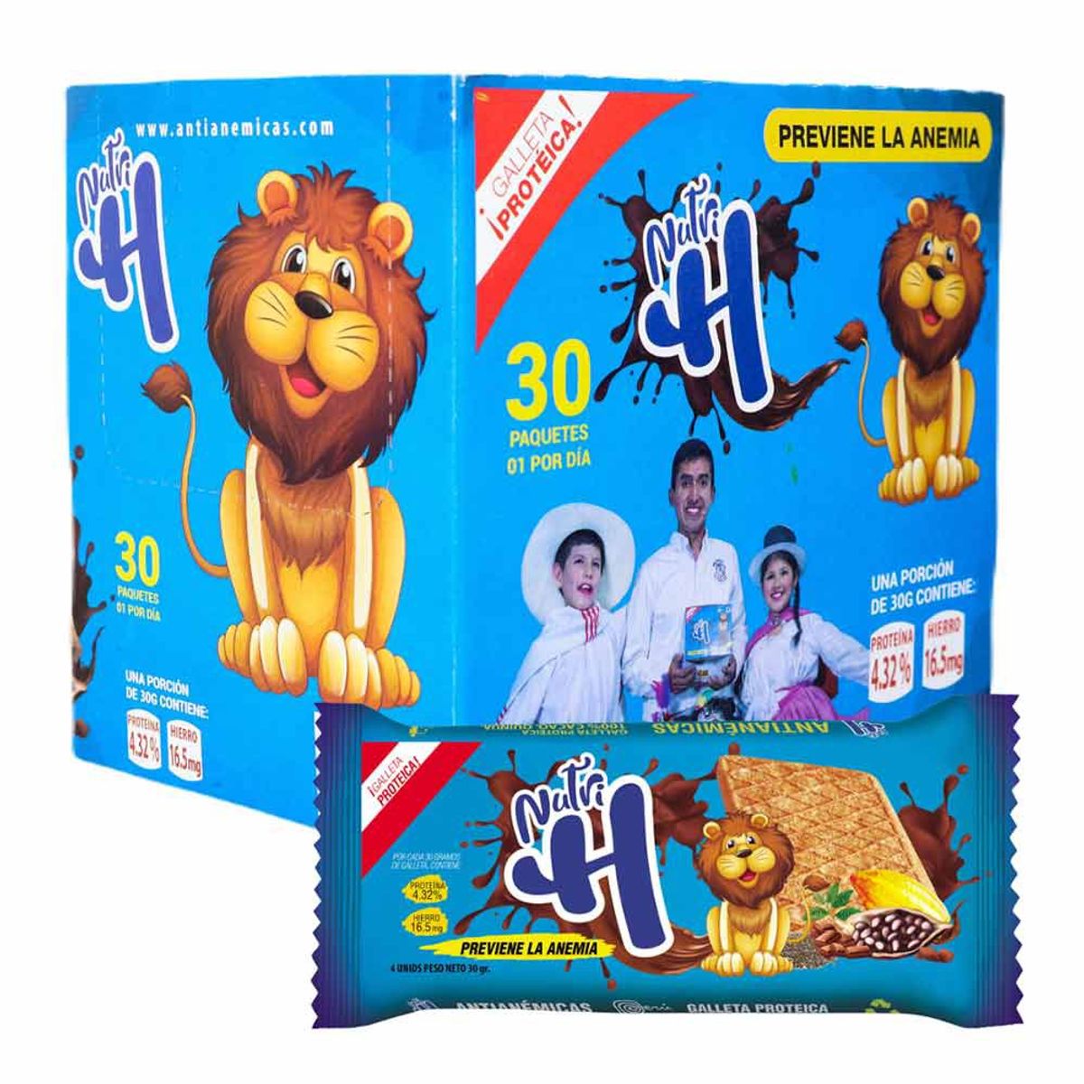 NUTRI H - Caja Galletas Nutri H Con Quinua Antianémicas 30 Unidades