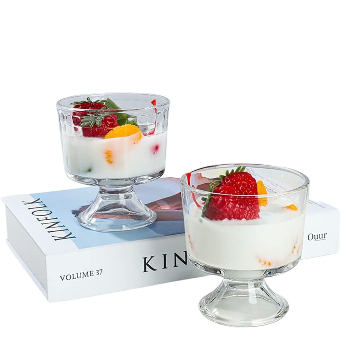 HYGGE - Set de 6 Copas de Vidrio para Postre Helado Lisas 310 ml