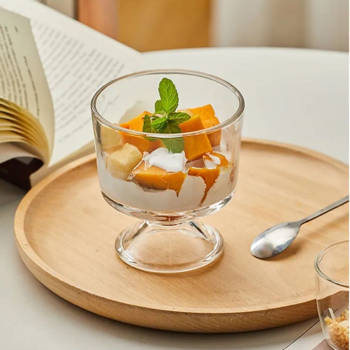 HYGGE - Set de 6 Copas de Vidrio para Postre Helado Lisas 310 ml