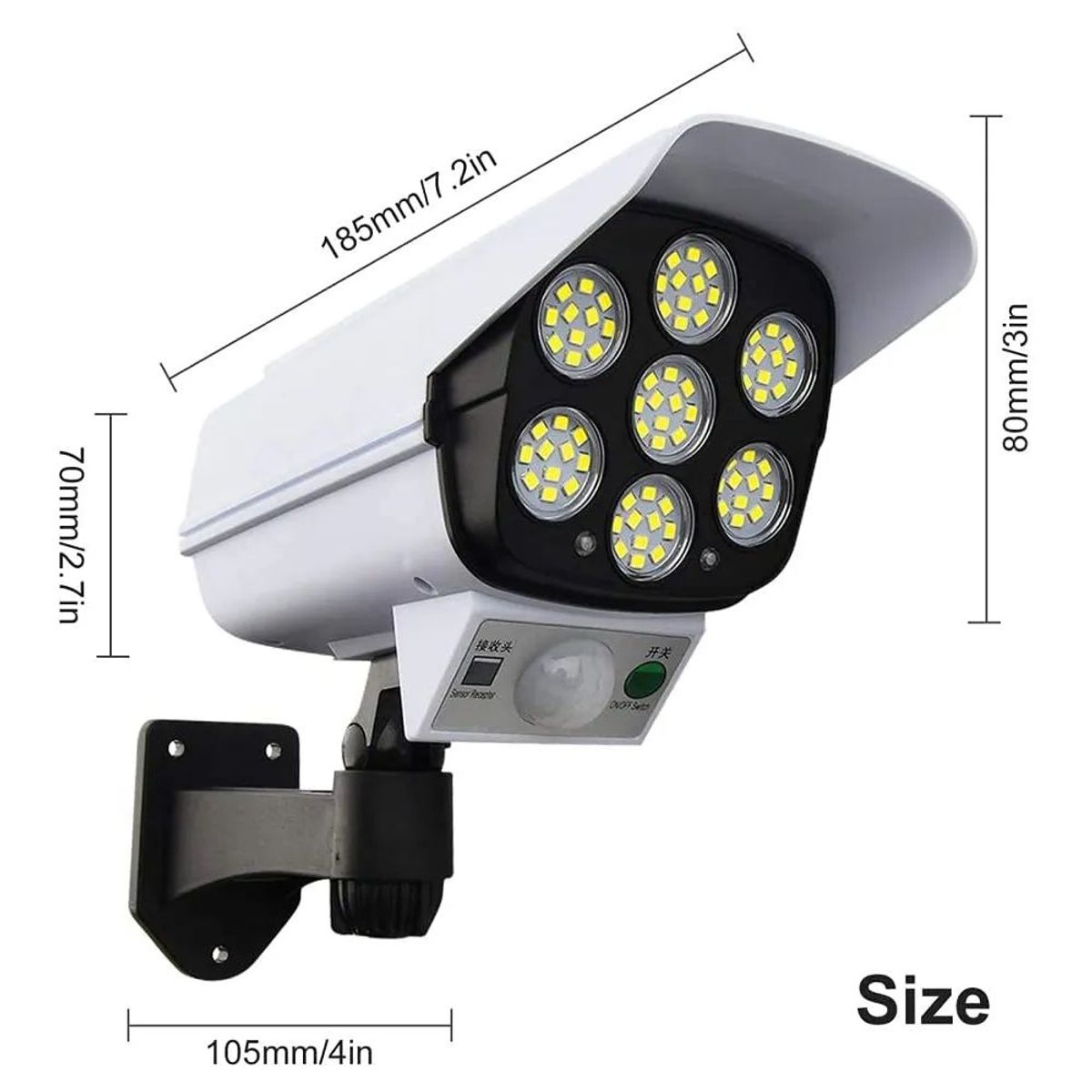 GENERICO - Lámpara Solar  Sensor Movimiento Forma Cámara  Seguridad   LED YOHAD