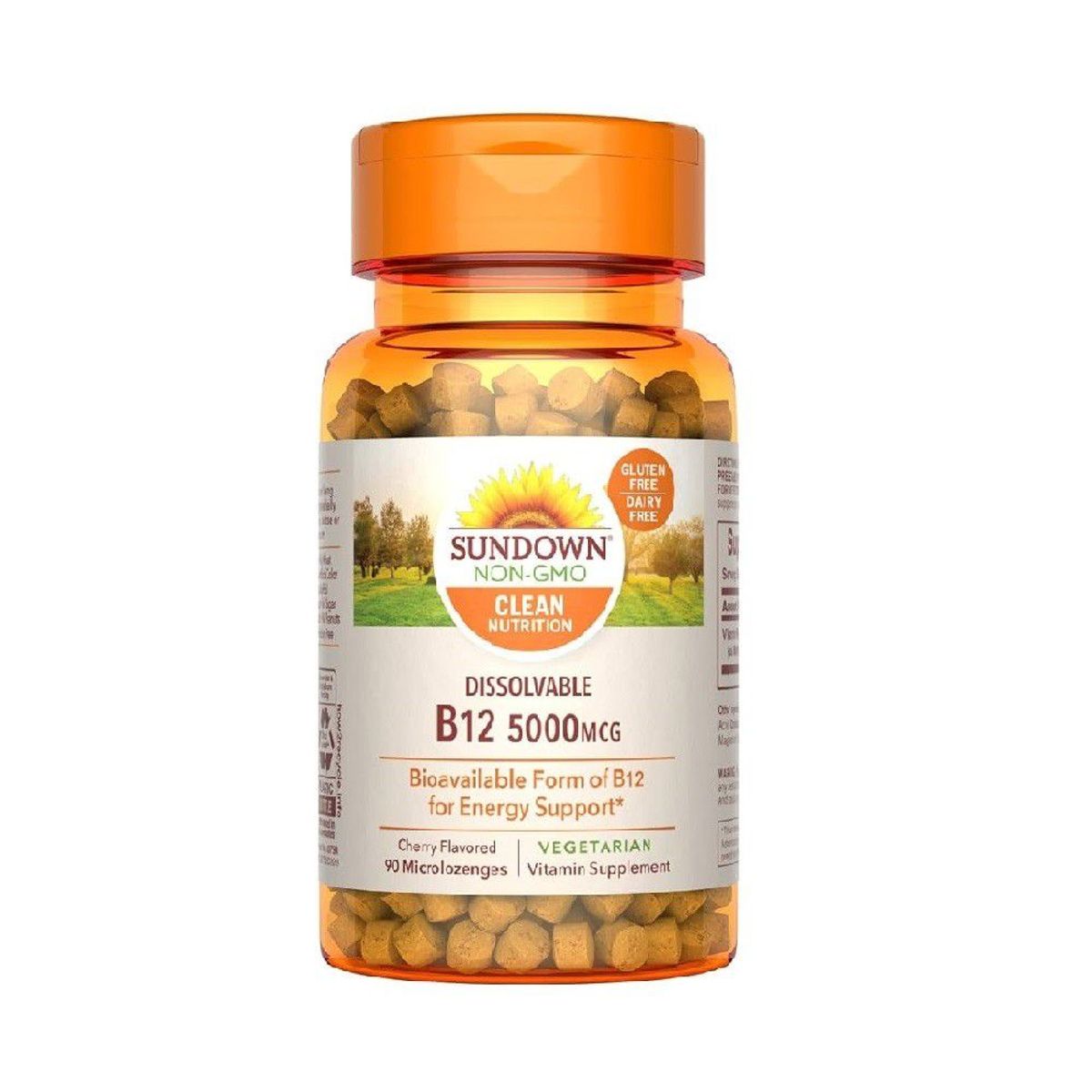 SUNDOWN NATURALS - Vitamina B12 90 tabletas disolubles x 5000 mcg (Sublingual) - Sundown