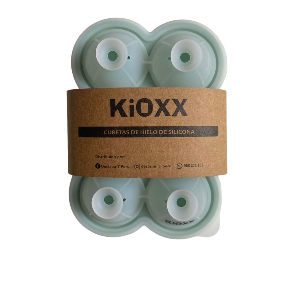 KIOXX - Cubeta de silicona de hielos circulares 6 cavidades KiOXX Verde Claro