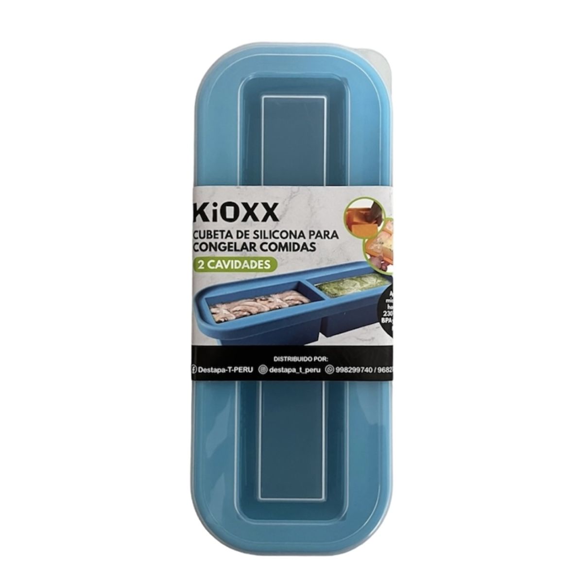 KIOXX - Cubeta de Silicona para congelar 2 cavidades KiOXX Celeste