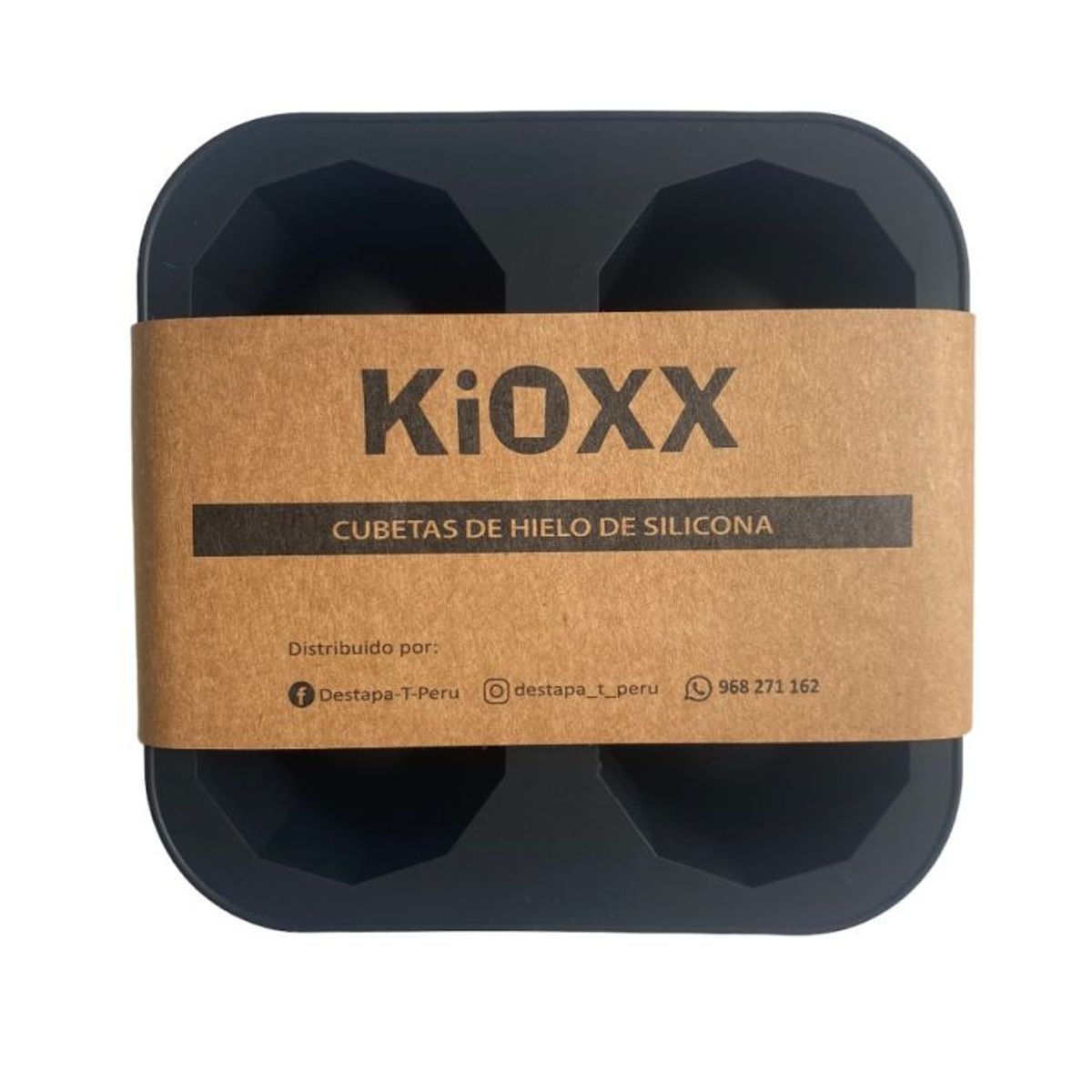 KIOXX - Cubeta de Silicona Vaso Shot 4 Cavidades KiOXX Negra