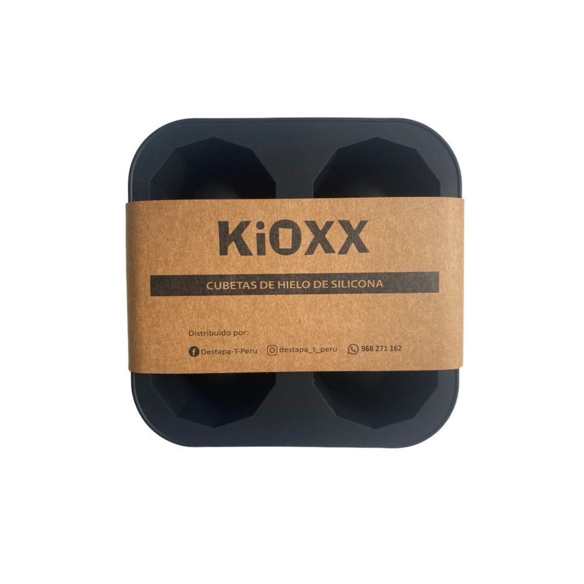 KIOXX - Cubeta de Silicona Vaso Shot 4 Cavidades KiOXX Negra