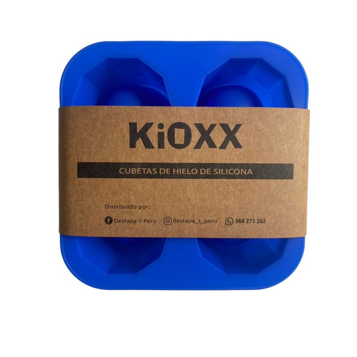KIOXX - Cubeta de Silicona Vaso Shot 4 Cavidades KiOXX Azul