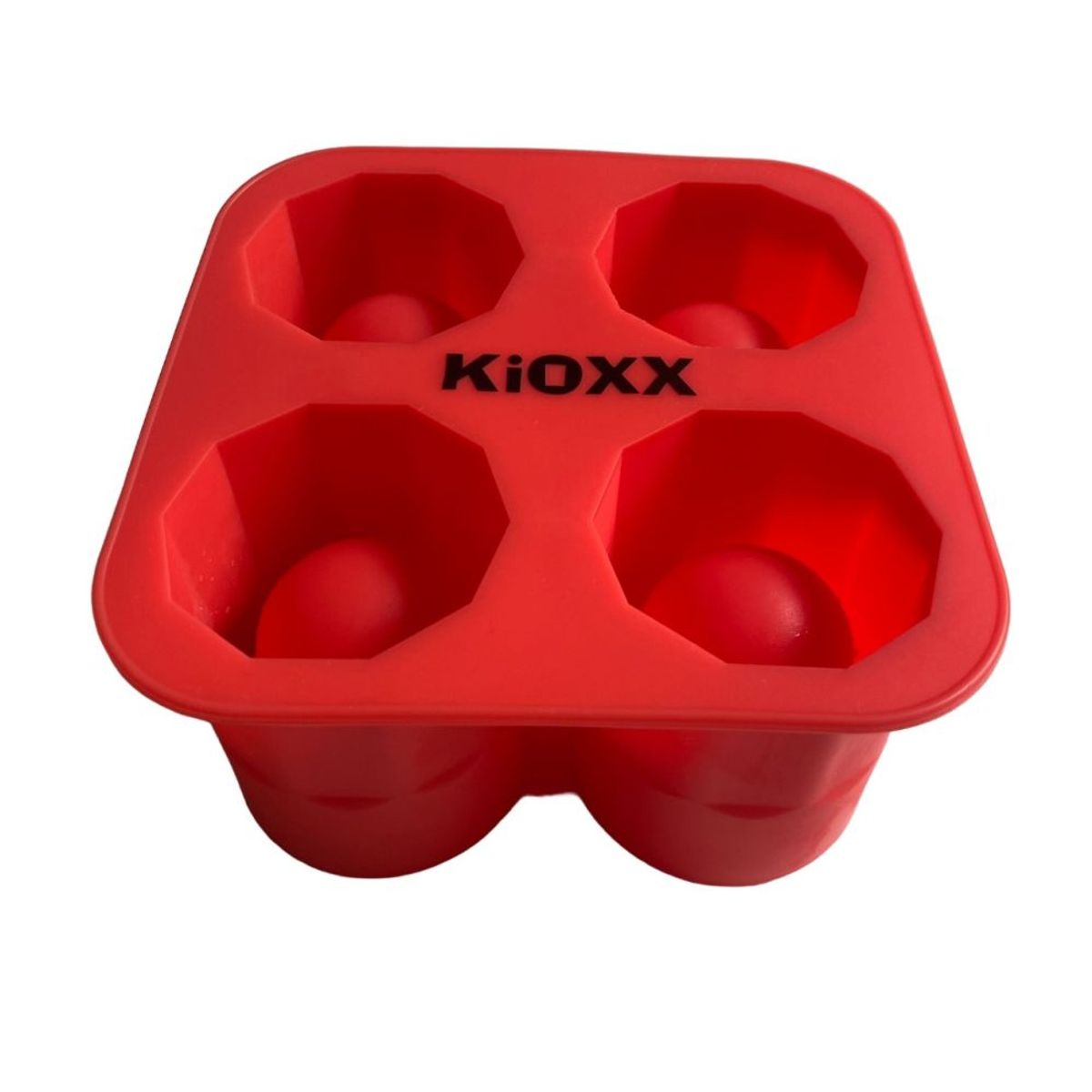 KIOXX - Cubeta de Silicona Vaso Shot 4 Cavidades KiOXX Rojo