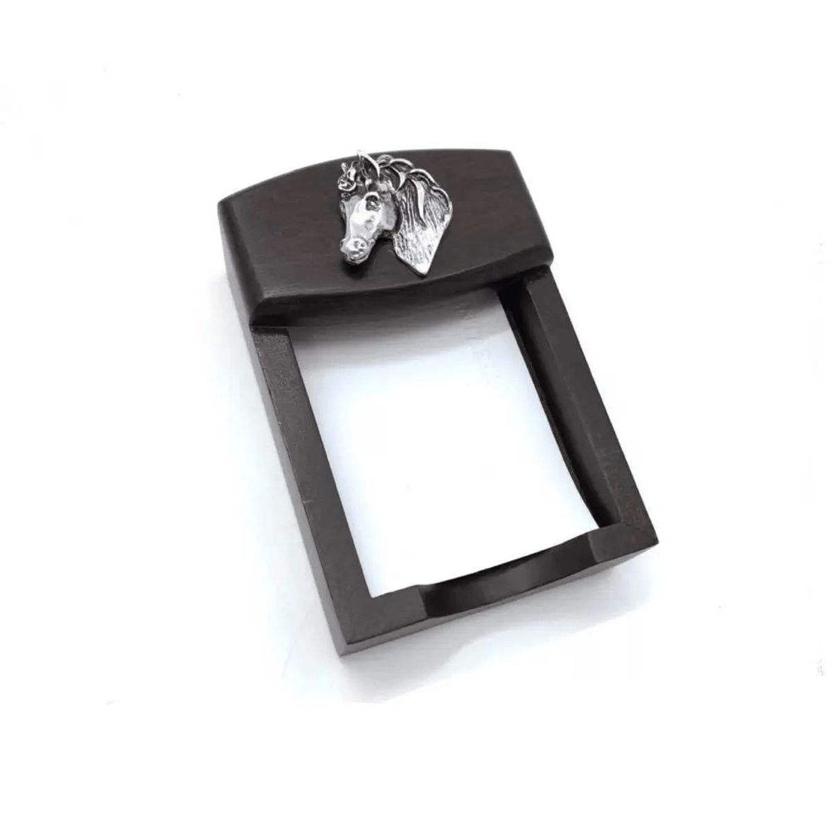 ARGENTARIA - Porta Tarjeta Caballo - Plaqué y Madera