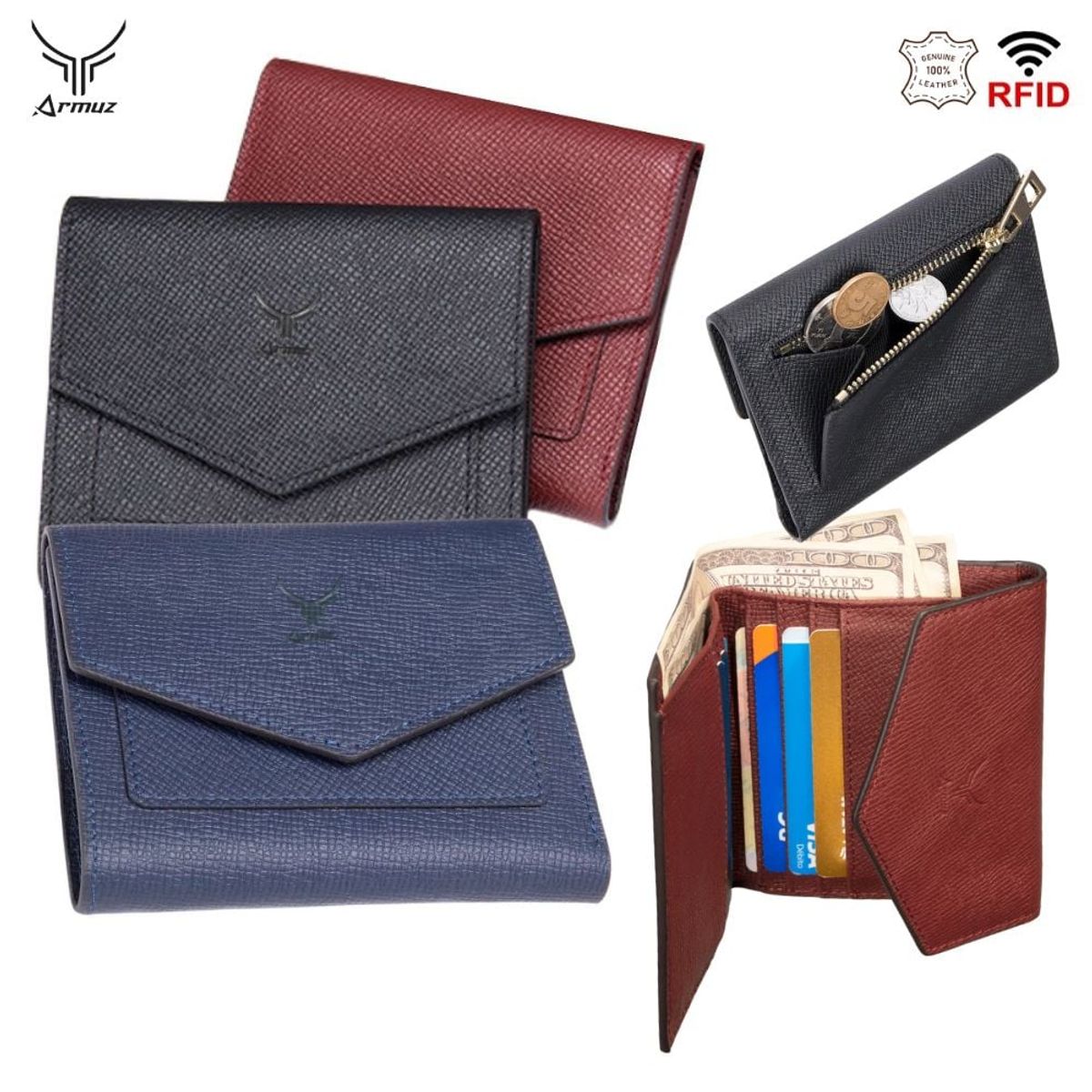 ARMUZ - Billetera de cuero vacuno Slim 1009