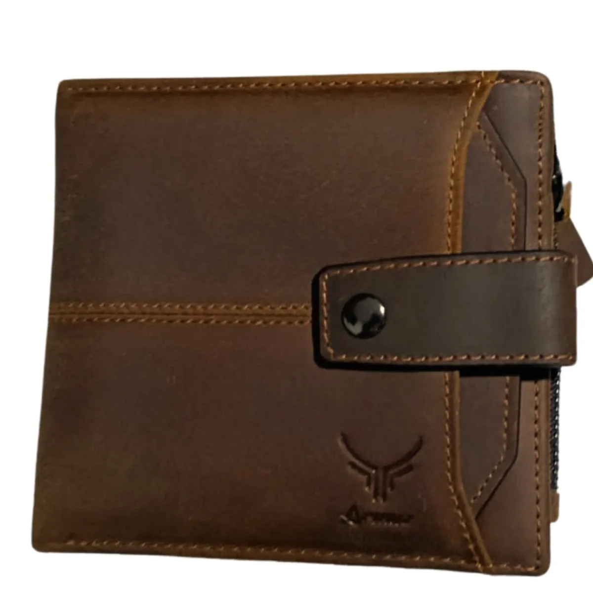 ARMUZ - Billetera de Cuero Vacuno De Alta Gama 8929 RFID y Tarjetero Extraíble