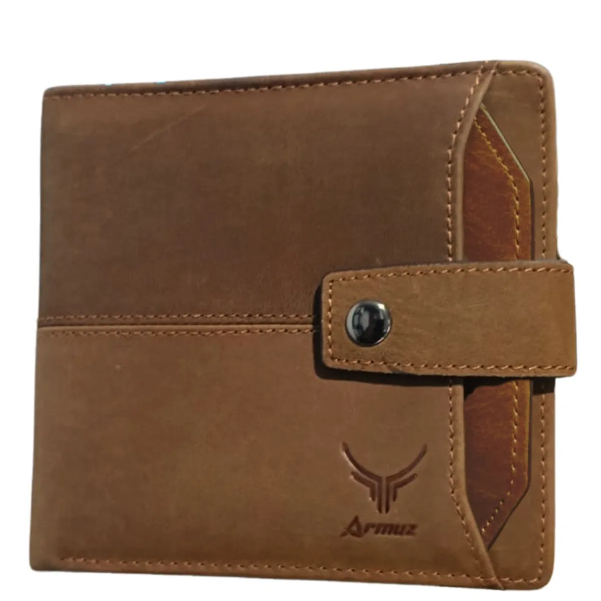 ARMUZ - Billetera de Cuero Vacuno De Alta Gama 8929 RFID y Tarjetero Extraíble