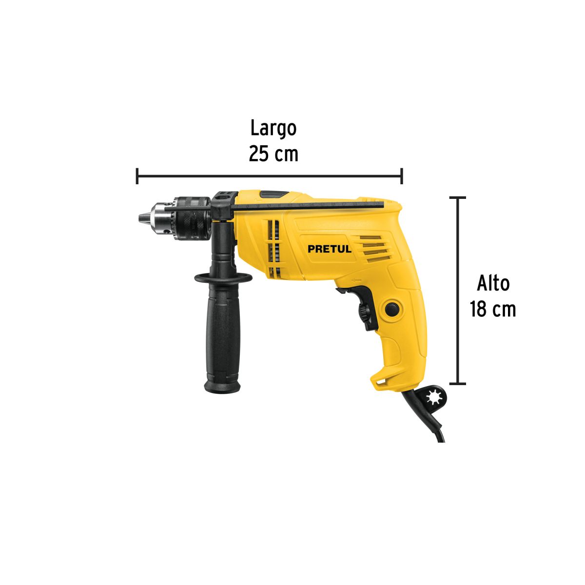 PRETUL - Taladro Percutor Rotomartillo 13MM 550W