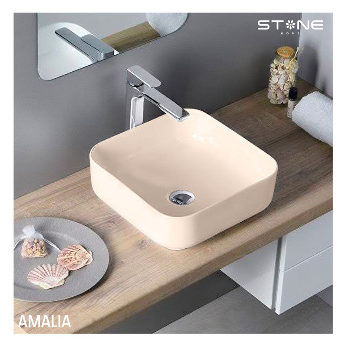 STONE - LAVAMANOS MINIMALISTA AMALIA BONE STONE