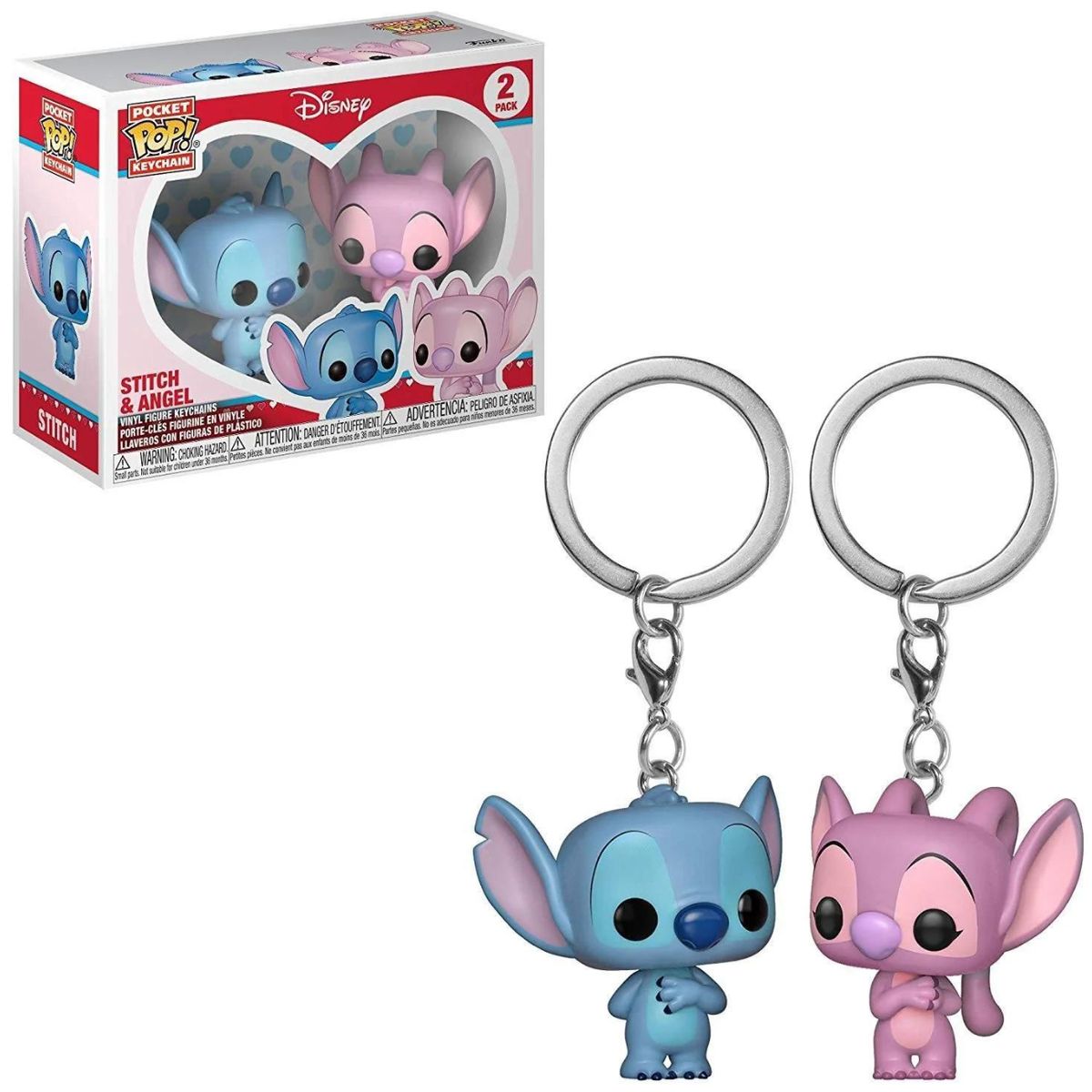 FUNKO - Llaveros Angela y Stitch - Pocket Pop Keychain Disney 2-pack