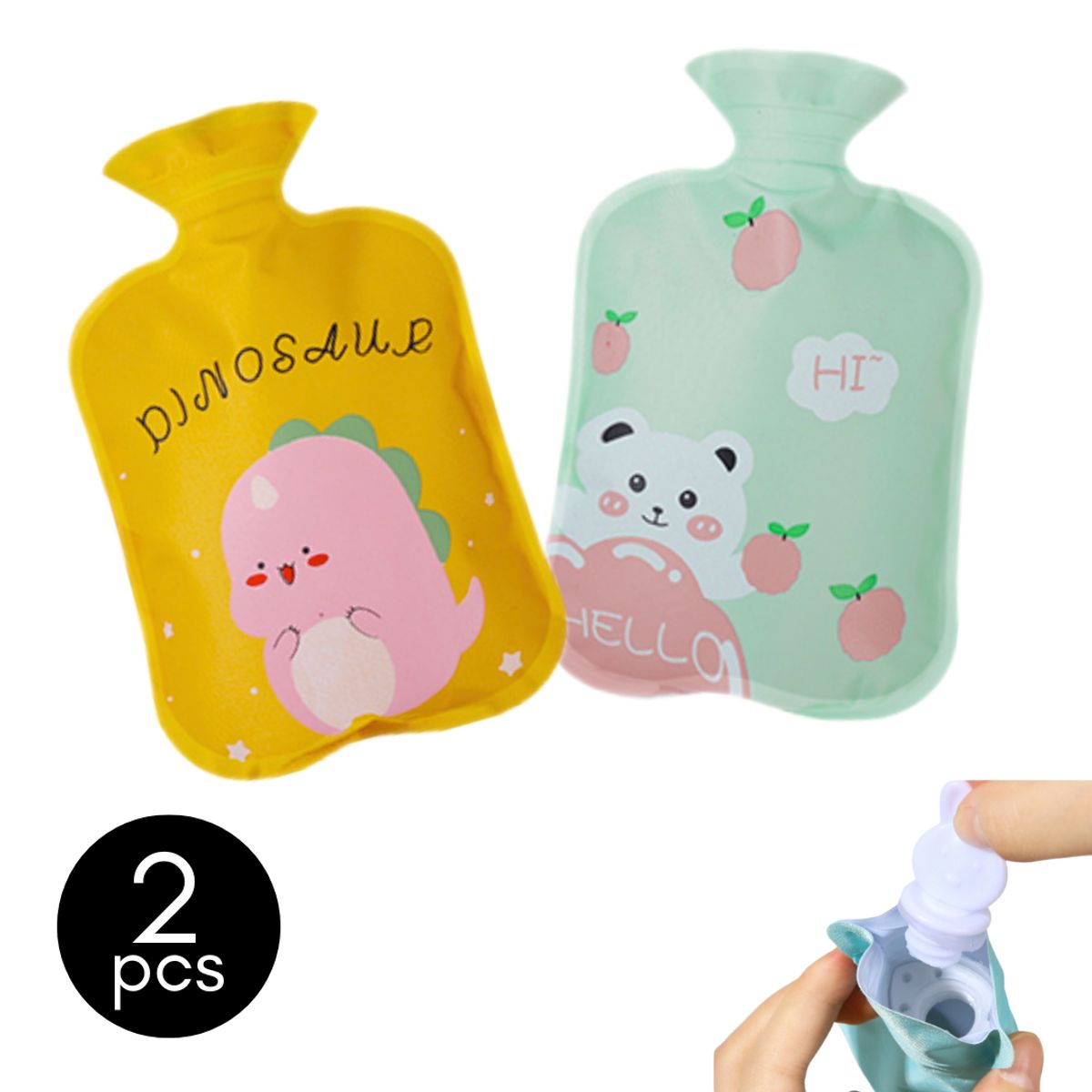 GENERICO - Bolsa para agua caliente niños x2 Dino
