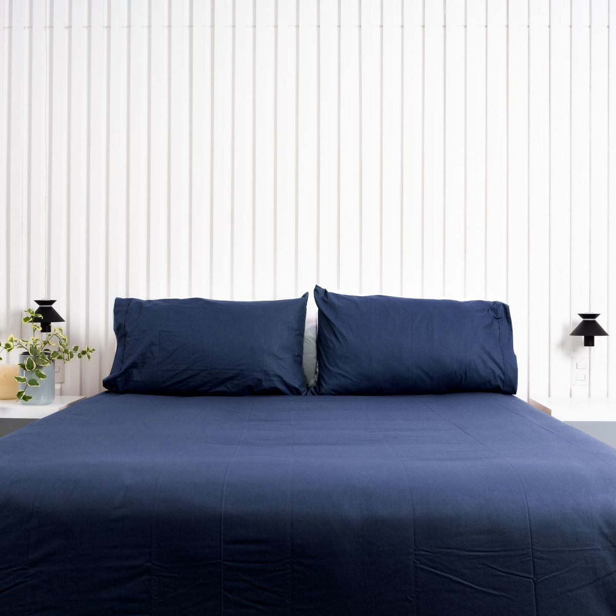 COBITEX HOME - Plumón Hipoalergénico + Funda Plumón 1.5 plazas Azul Marino Cobitex 100% algodón.