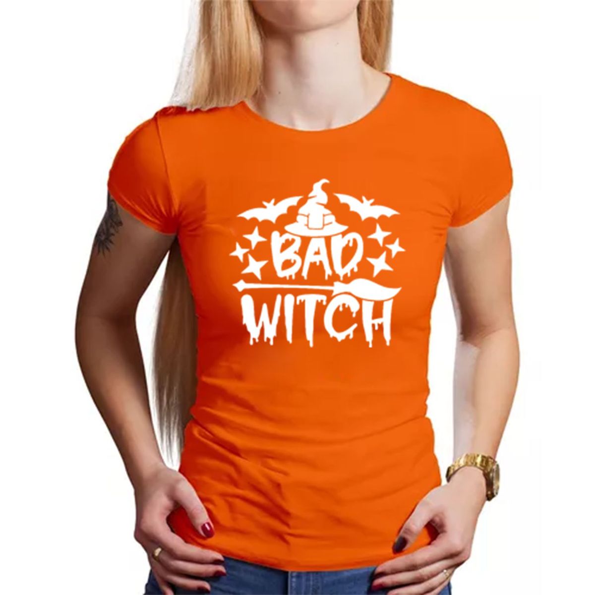 GENERICO - Polo Fluorescente Neon Halloween Bad witch