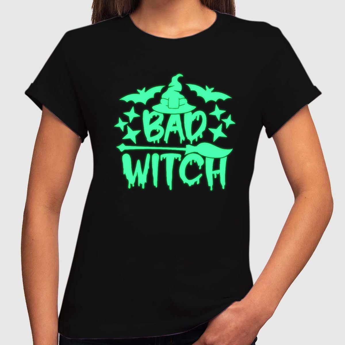 GENERICO - Polo Fluorescente Neon Halloween Bad witch