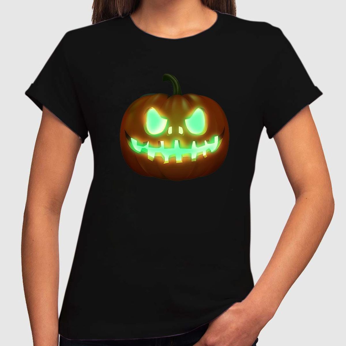 GENERICO - Polo Neon Calabaza TerrorÃ­fico Dama.