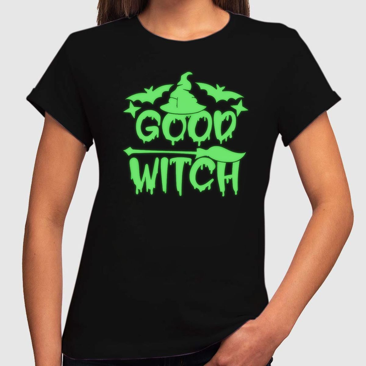 GENERICO - Polo Naranja Brilla Oscuridad Halloween Good witch