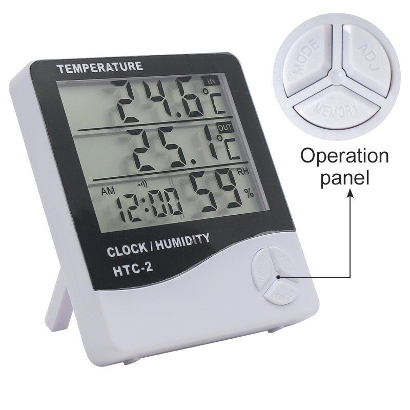 GENERICO - HTC-2 HIGRÓMETRO TERMÓMETRO INTERIOR Y EXTERIOR DIGITAL