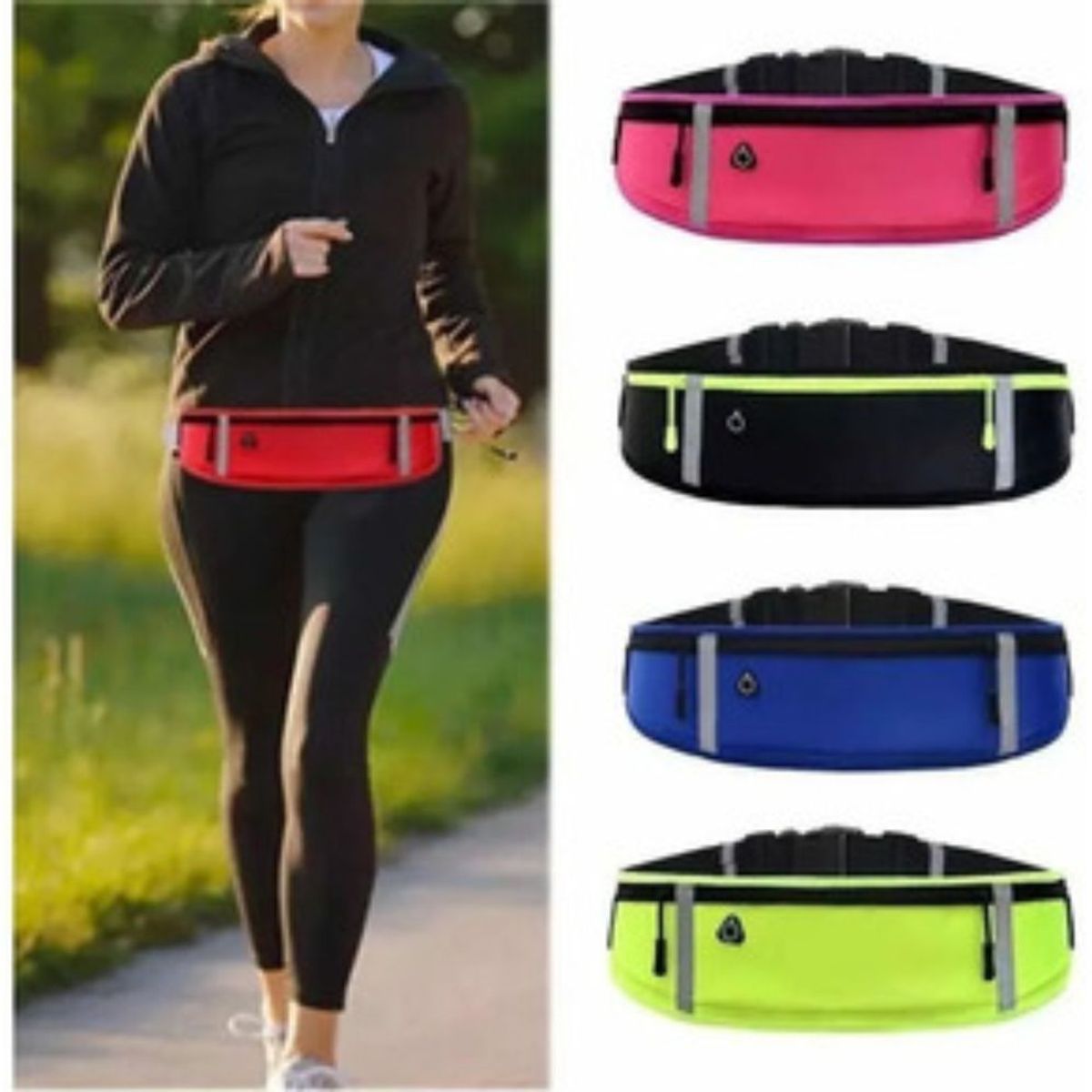 GENERICO - Canguro Impermeable Ajustable para Correr Cinturon Melon