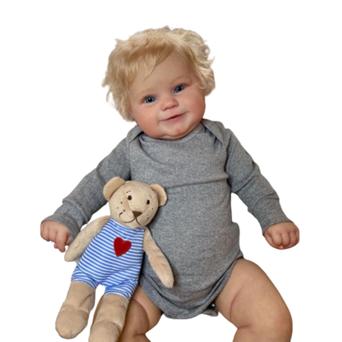 GENERICO - Muñeca renacida. 60 centímetros. muñeca de silicona pintada exquisitamente