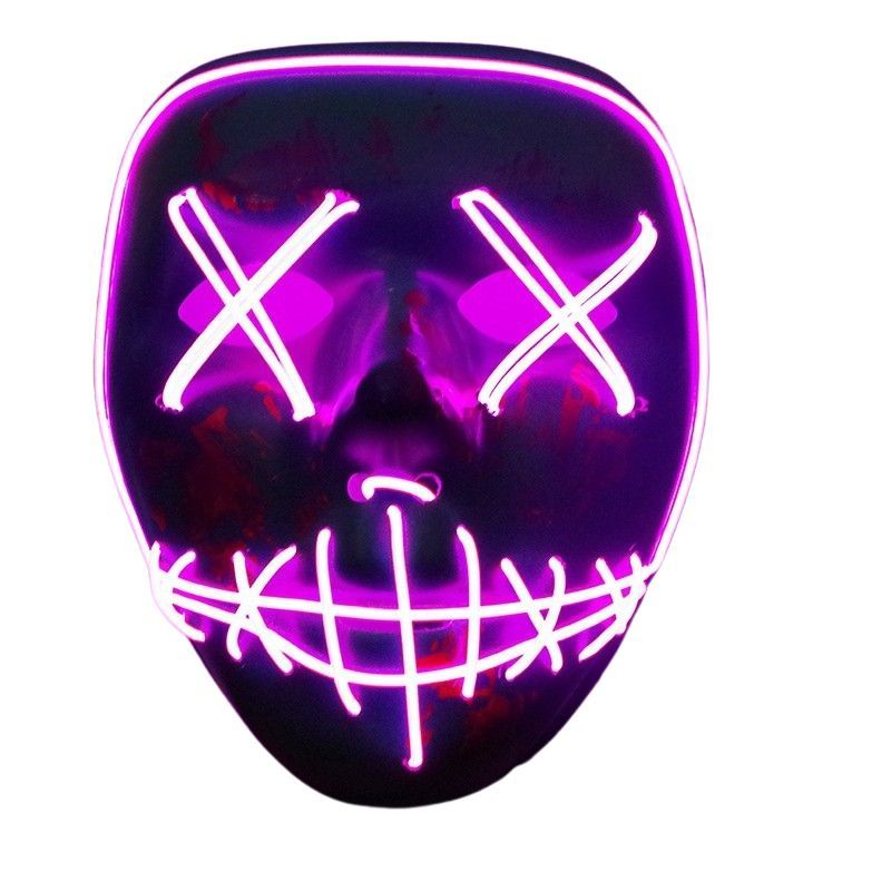 GENERICO - Mascara Con Luces Led Neón Purga Halloween Eventos