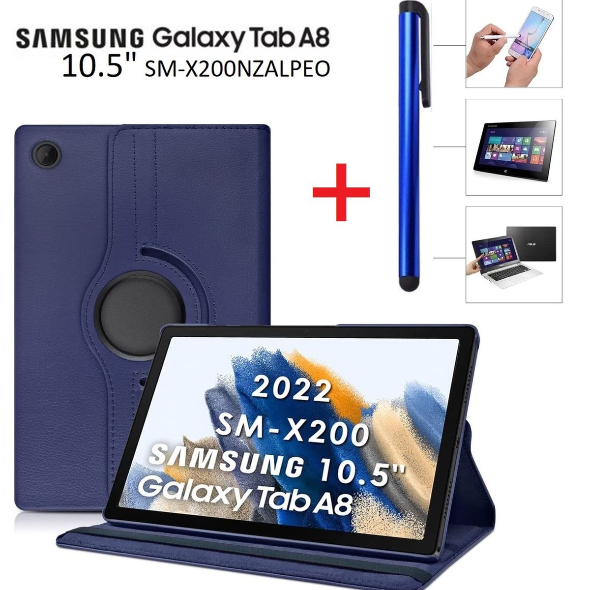 GENERICO - Funda Flip Cover  Lapiz Optico para Samsung Tab A8 105 SM-X200 Case
