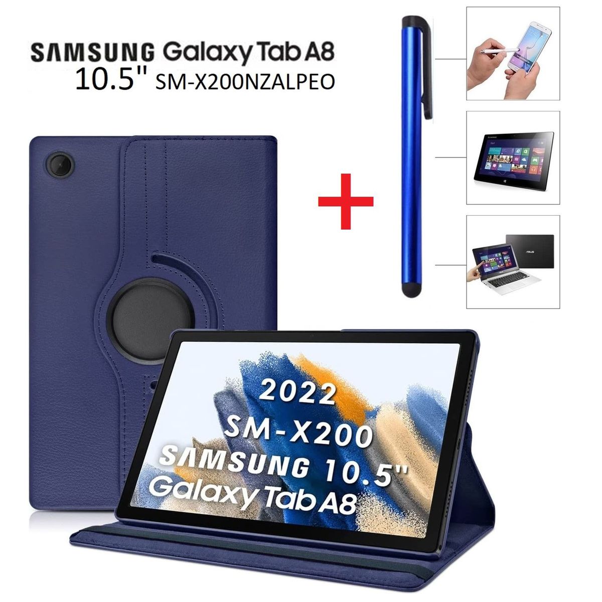 GENERICO - Funda Flip Cover  Lapiz Optico para Samsung Tab A8 105 SM-X200 Case