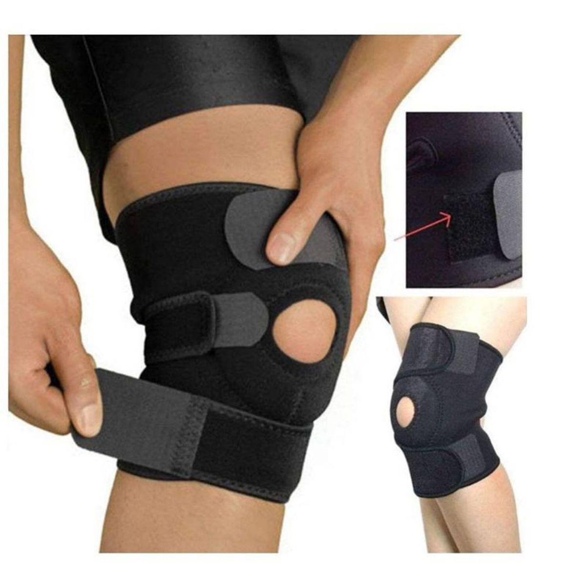 GENERICO - Rodillera Regulable para Ejercicios 3Velcro Lesion Dolor