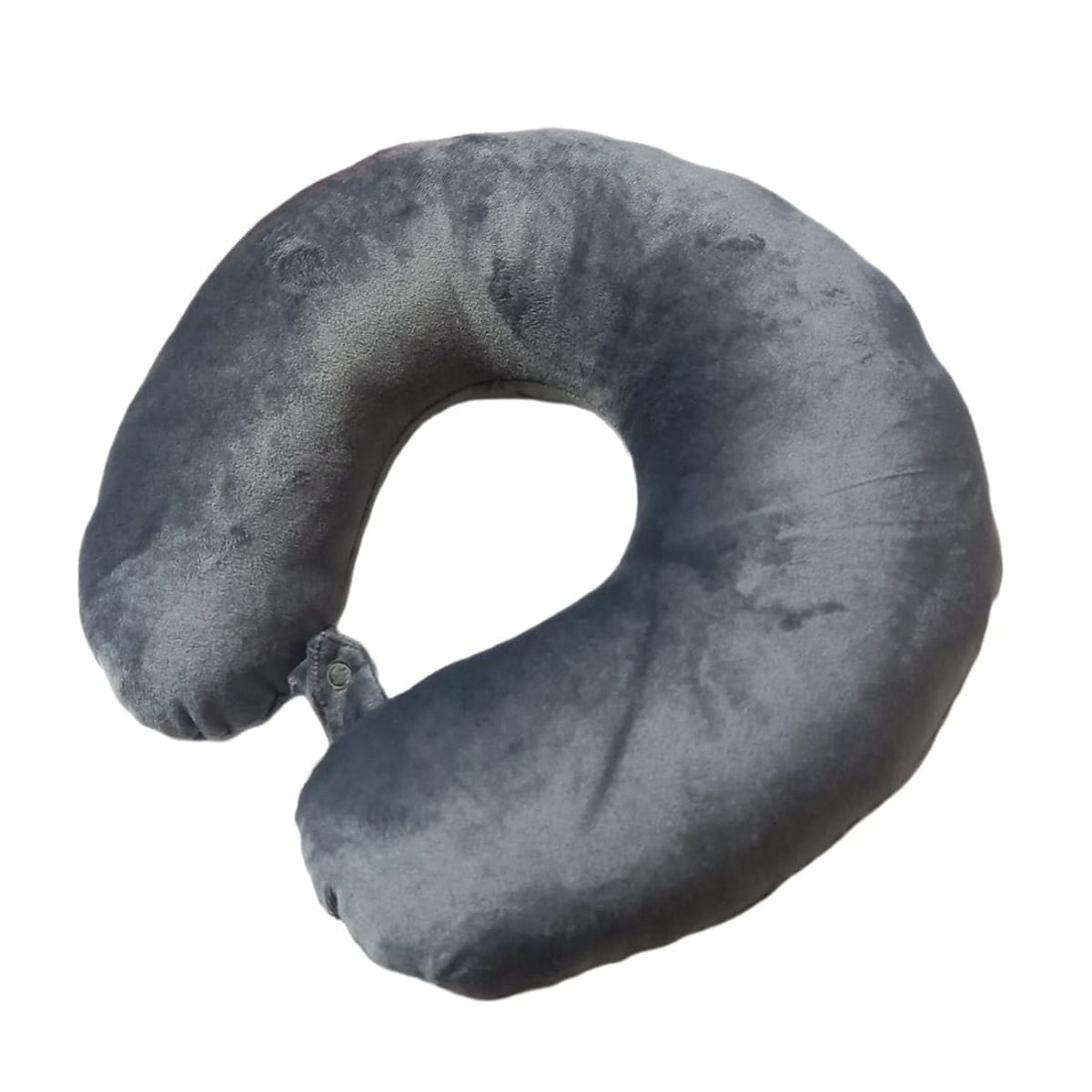 GENERICO - Cojin Cervical de Terciopelo para Viaje Color Plomo