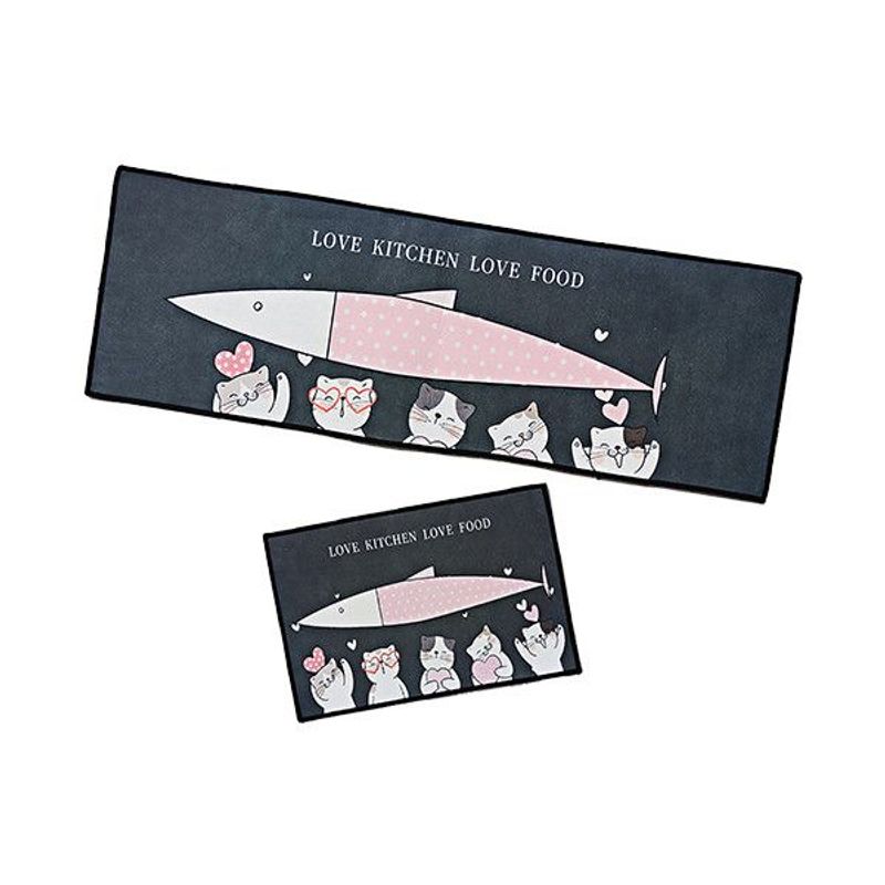 GENERICO - SET DE TAPETES PARA COCINA   DISEÑO PEZ