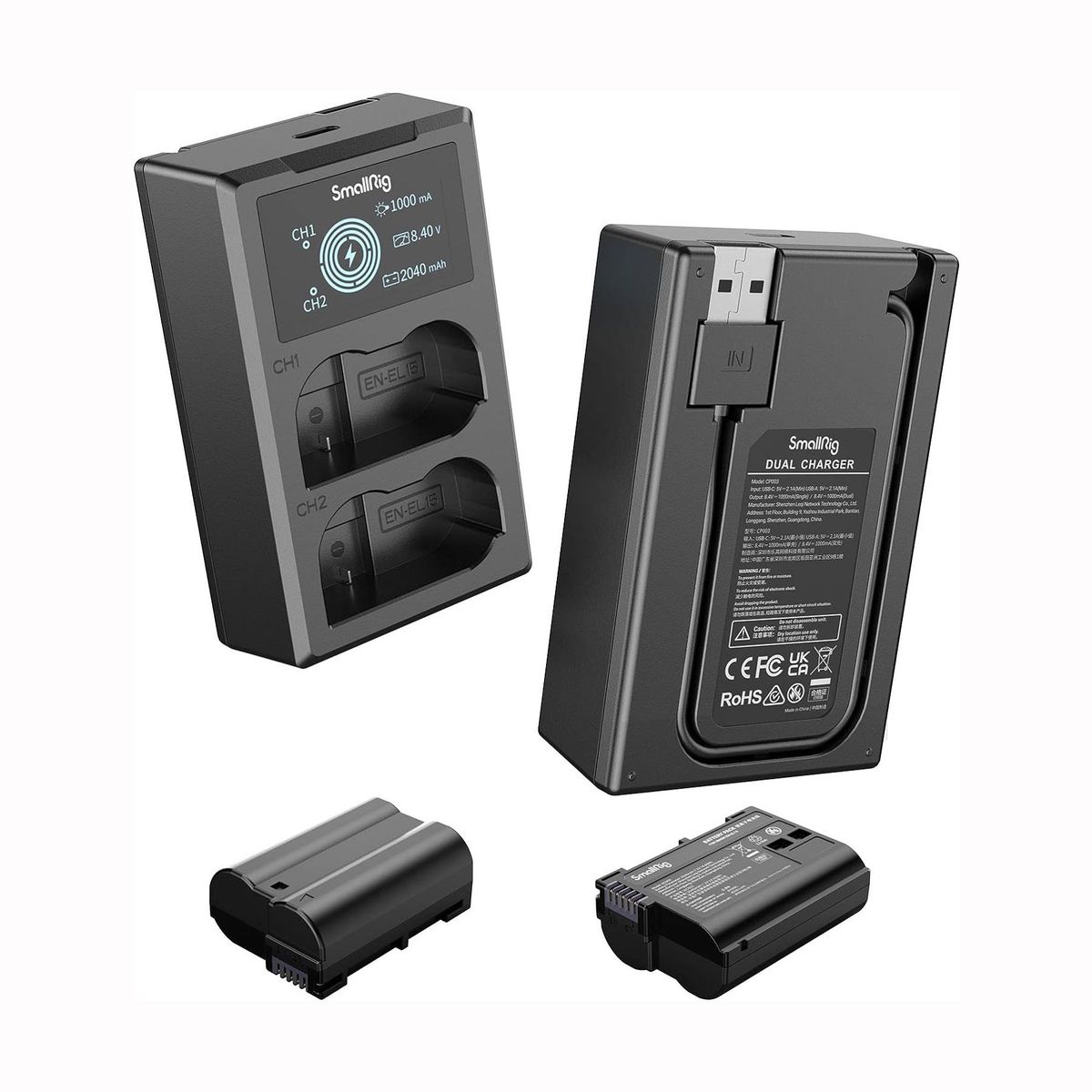 GENERICO - Baterías SmallRig EN-EL15 y Cargador para Cámara Nikon