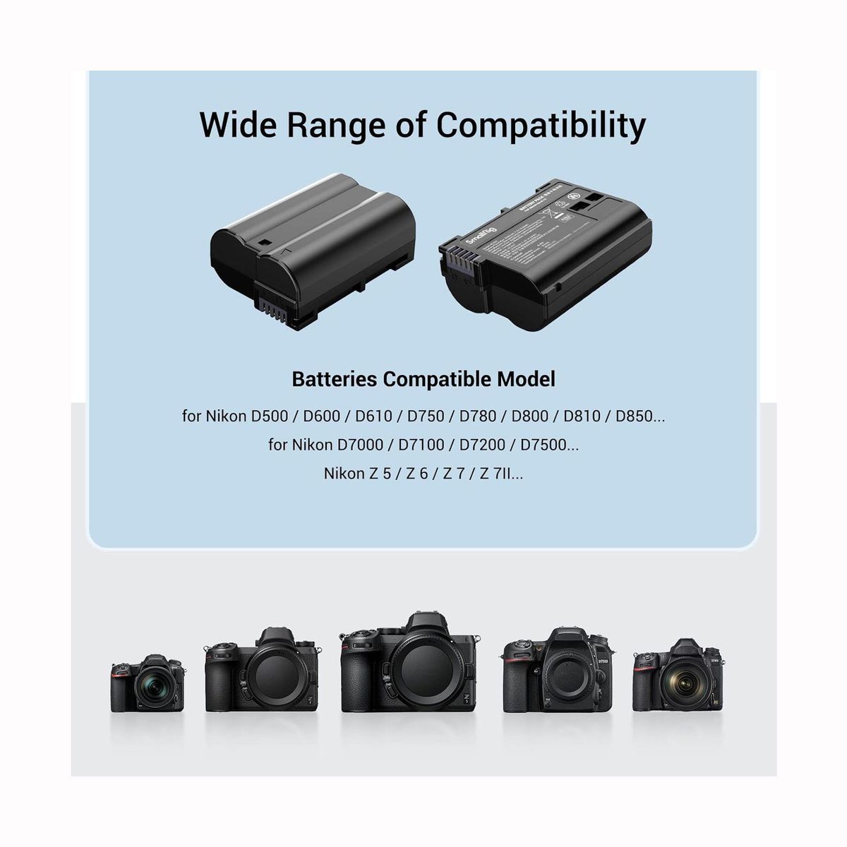 GENERICO - Baterías SmallRig EN-EL15 y Cargador para Cámara Nikon