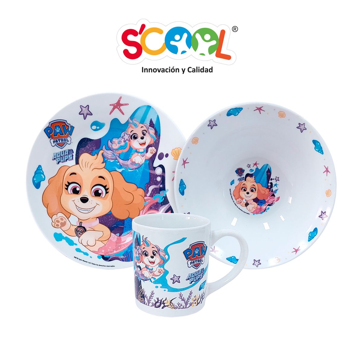 SCOOL - Scool - Set Cerámica 3Pz Paw Patrol M Aqua