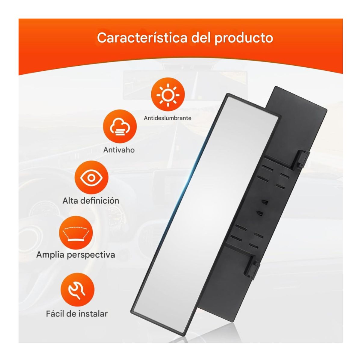 GENERICO - Pack Punto Ciego 1 Espejo Retroviosor Panorámic + 2 Rectangu