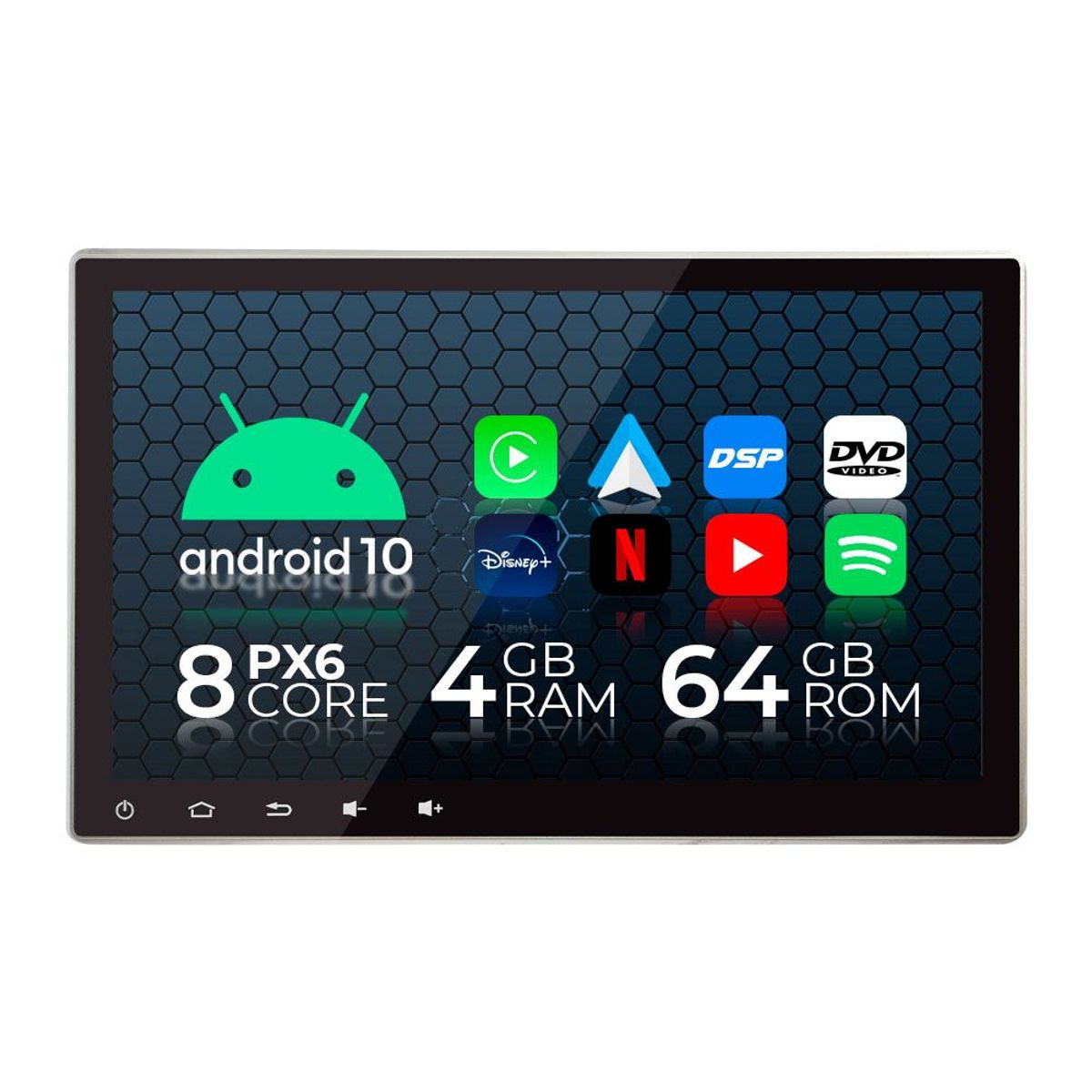 OZ TUNNING - Autoradio Android PX6 Universal 10.1 pulgadas DVD 2 Din