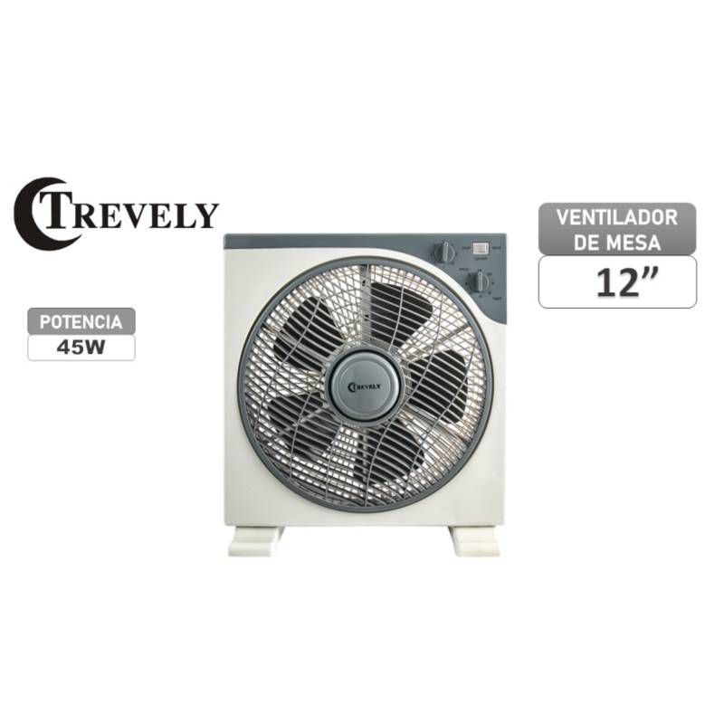 TREVELY - Ventilador mesa Trevely VT-12A - Gris - 12 pulgadas - Gris
