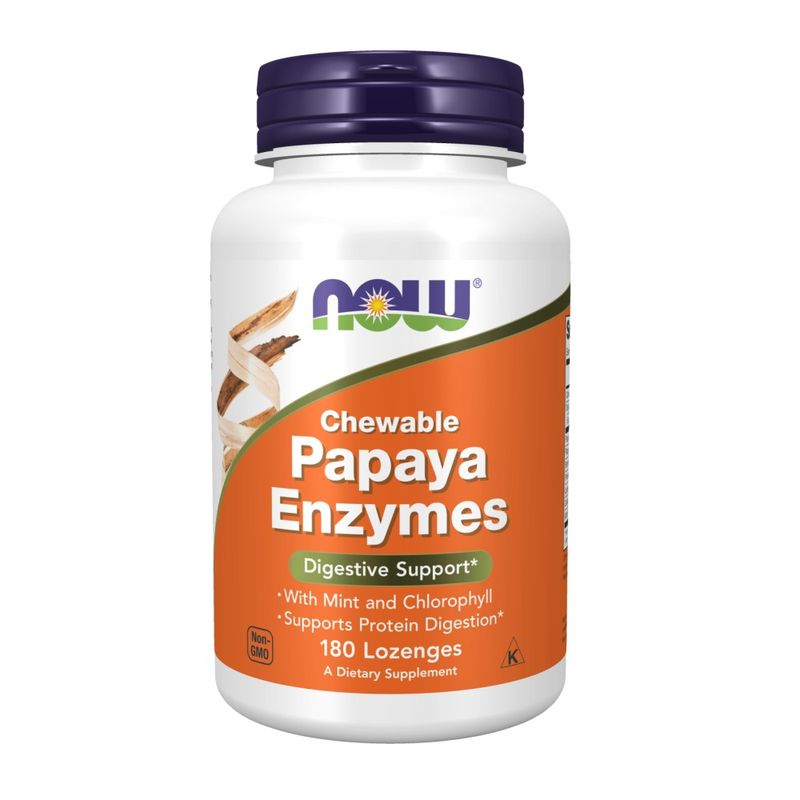 NOW - Enzimas Digestivas de Papaya - Now Foods x 180 tabletas
