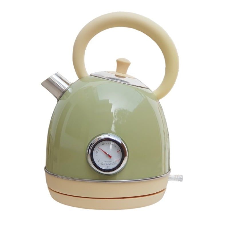 GENERICO - Hervidor Eléctrico Vintage Retro de Acero de 1.8 Litros - Verde
