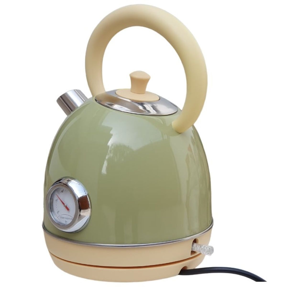 GENERICO - Hervidor Eléctrico Vintage Retro de Acero de 1.8 Litros - Verde