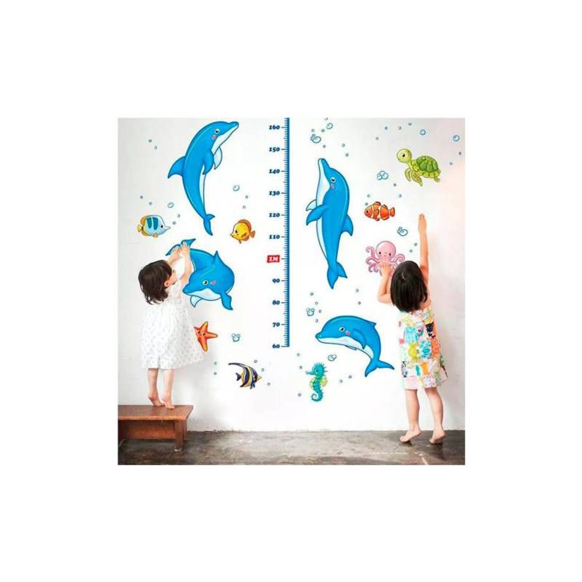 GENERICO - Tallimetro para niños stickers decorativo delfi