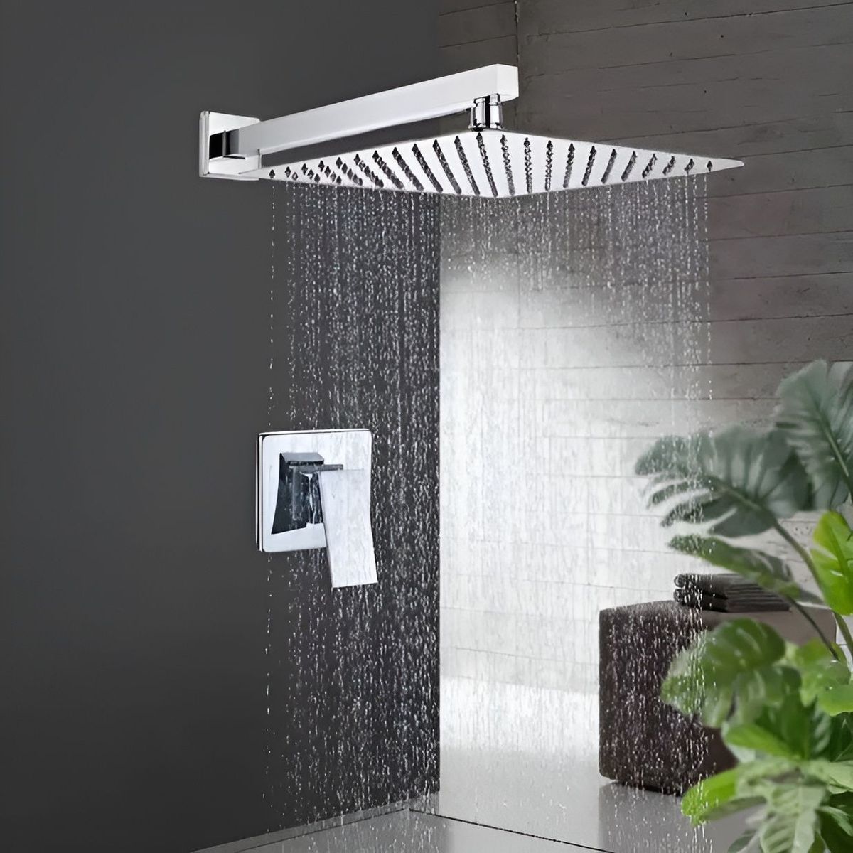 GENERICO - KIT DE DUCHA 12 PULGADAS ACERO INOXIDABLE CON MEZCLADORA MONOMANDO