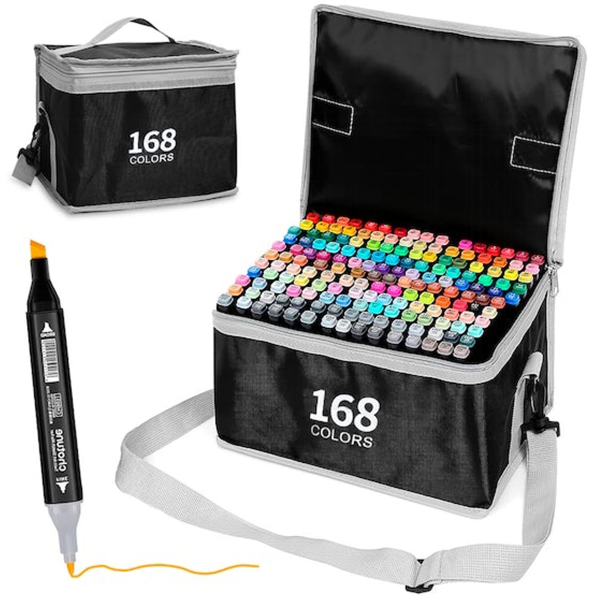 GENERICO - Plumones  168 Piezas Multicolor Estuche Con Correa