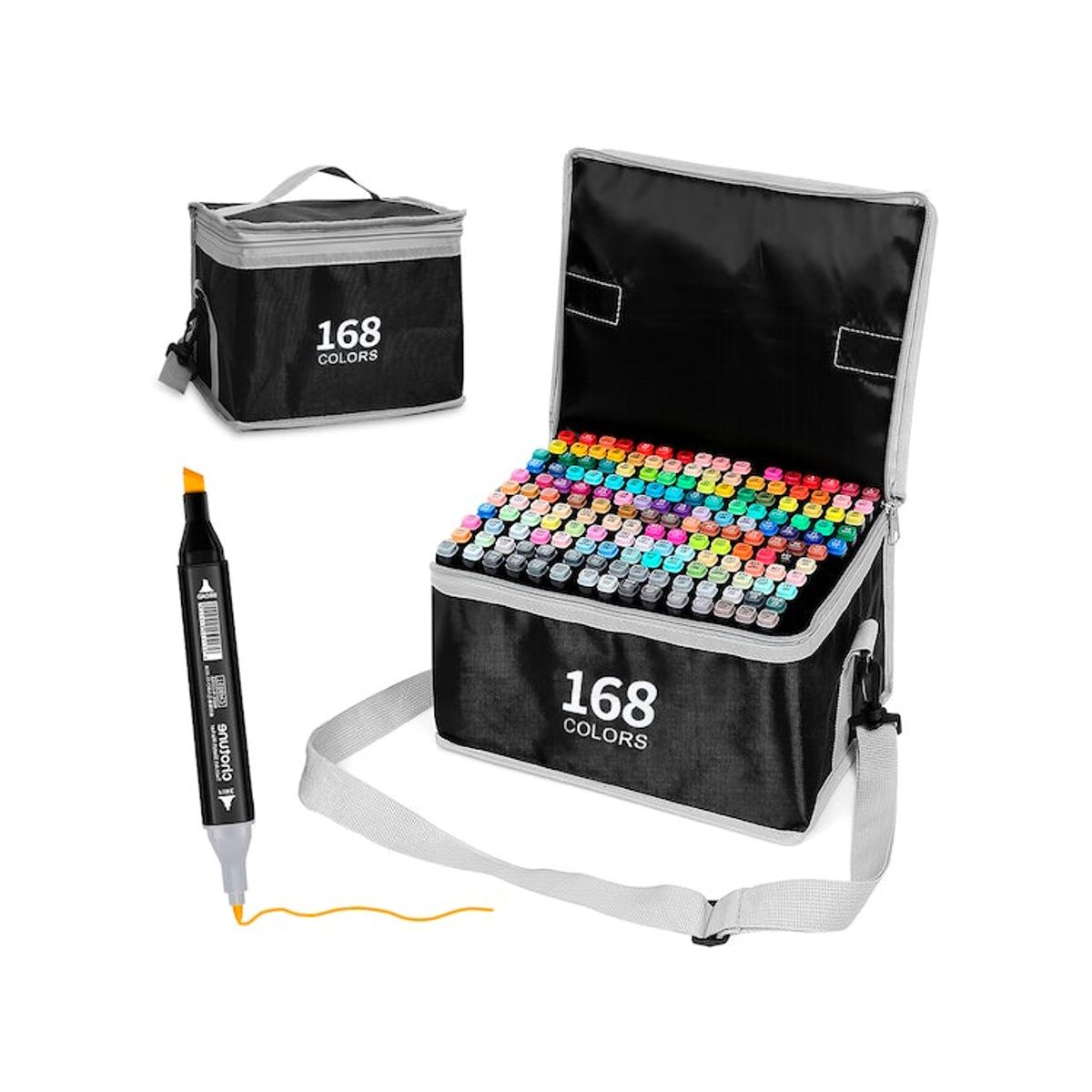 GENERICO - Plumones  168 Piezas Multicolor Estuche Con Correa