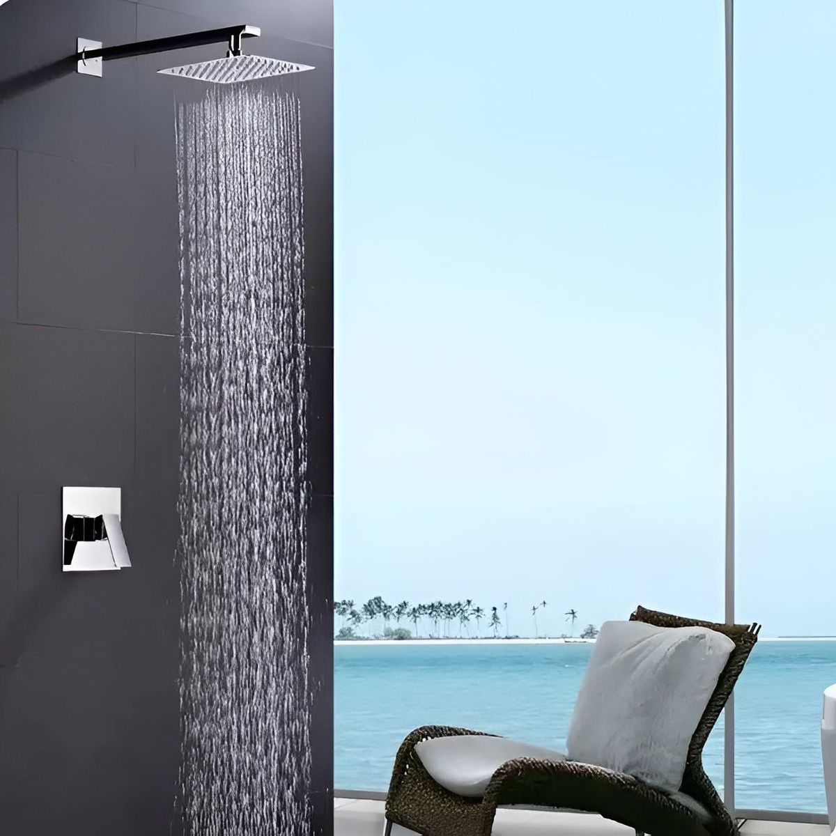 IMPORTADO MC - KIT DE DUCHA  10 PULGADAS ACERO INOXIDABLE CON MEZCLADORA MONOMANDO