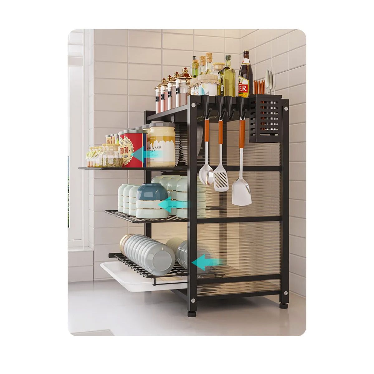 GRETAIL - Organizador Escurridor Platos Cocina Utensilio Estante Multiuso 3 NivN