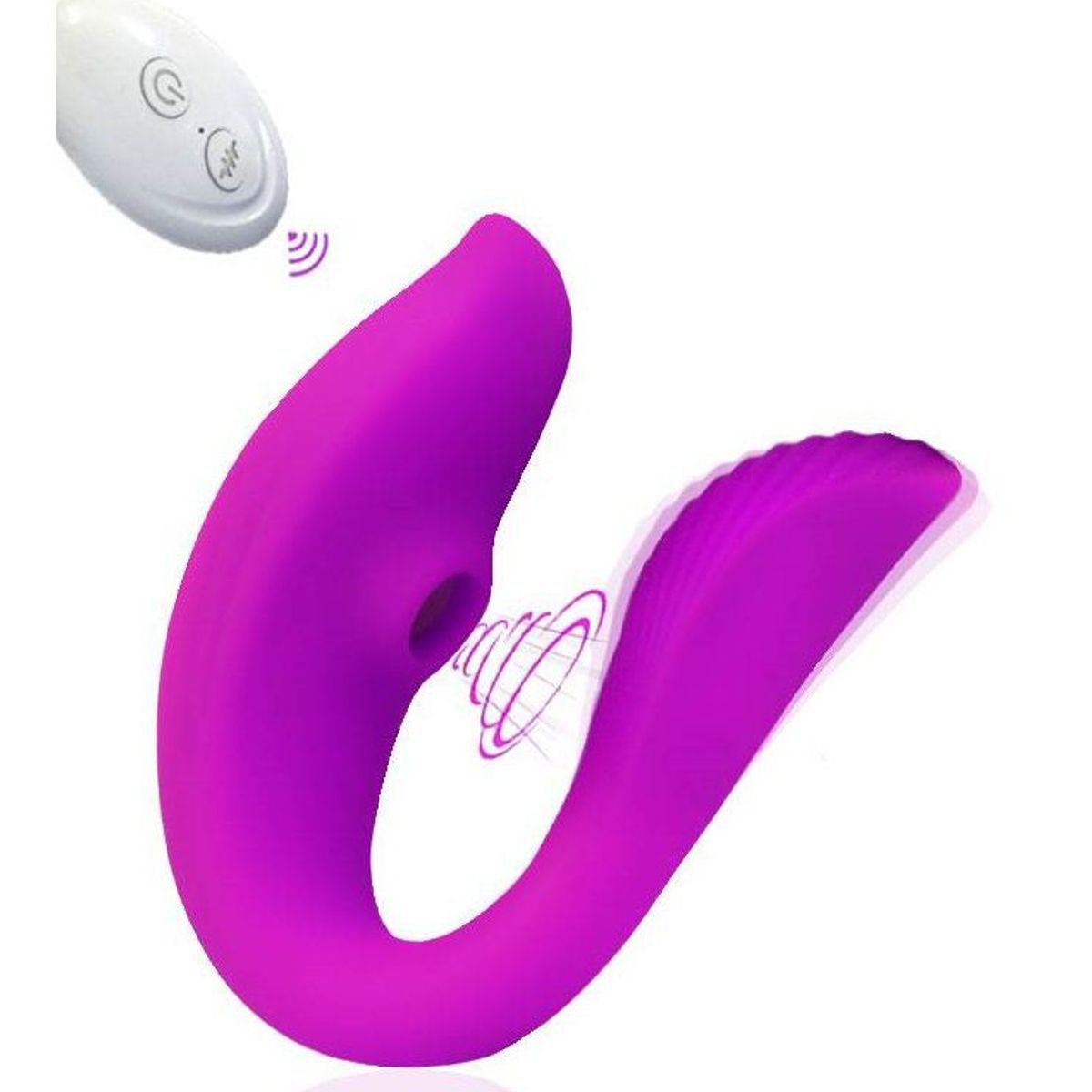 GENERICO - Consolador y succionador 9 vibraciones, 2 en 1 recargable.