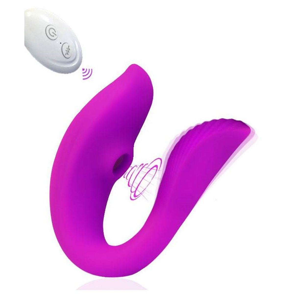 GENERICO - Consolador y succionador 9 vibraciones, 2 en 1 recargable.